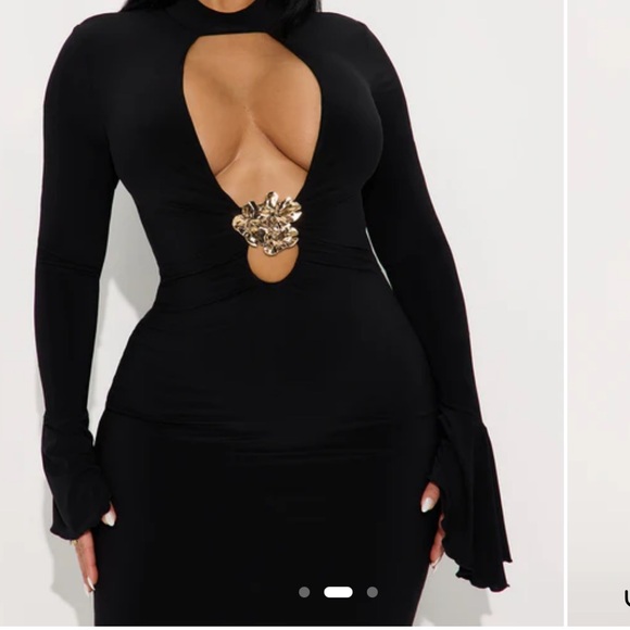 Jaiden Cut Out Midi Dress - Black - Picture 2 of 3